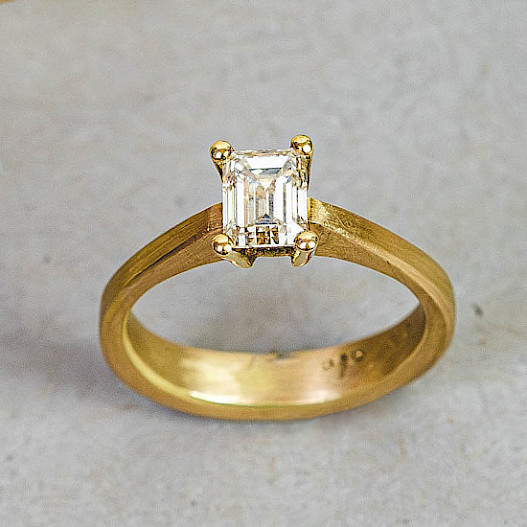 Ring Solitaer Diamant Baguette 